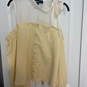 Alice Blue Yellow Striped Women's Top